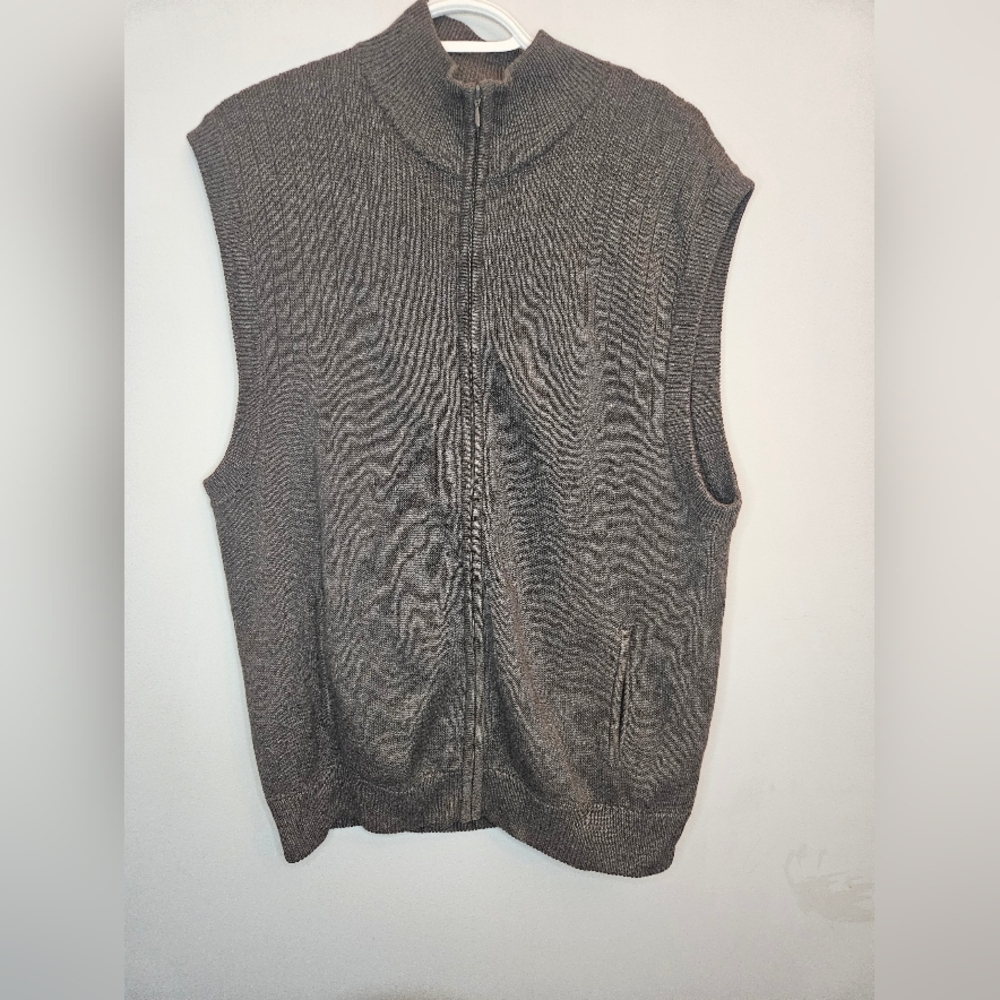 Mantles Knit Sweater Vest Top Shirt Turtleneck Sleevelesss Womens Medium L